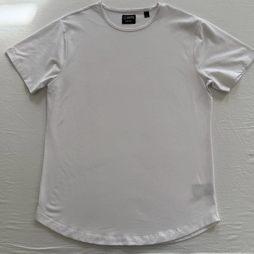 Cuts Clothing - Pyca Pro -L Men's White Short Sleeve Crew T-Shirt